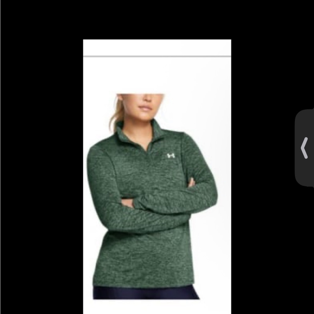 Under Armour Women's Heathered Green Quarter-Zip Sweatshirt